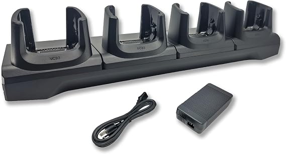 4-Port Charging Cradle for Zebra MC9300, MC9400, MC9450, MC930B, MC930P Android Barcode Scanners, Includes Power Supply | Alternative to CRD-MC93-4SCHG-01