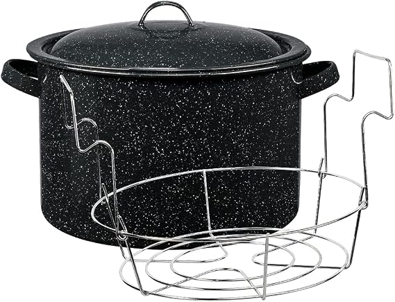 Granite Ware Covered Preserving Canner with Rack, 12-Quart