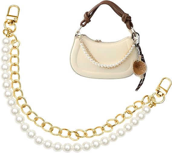 1Pcs Pearl Purse Chain Gold Bag Extender Metal Handbag Strap