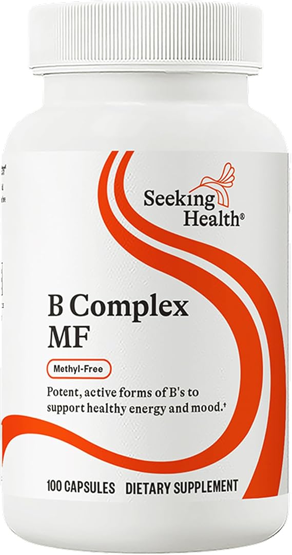 Seeking Health B Complex MF - Vitamin B Complex with Folate, Niacin, Folinic Acid - Support Energy & Immune System Health with B Vitamins - 100 Capsules