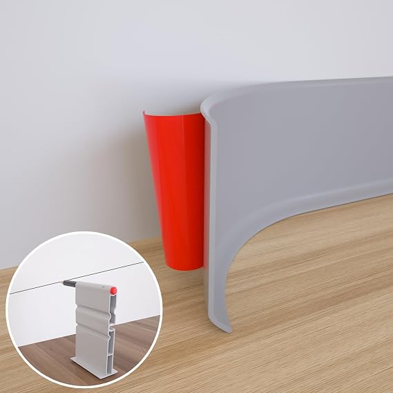 NeatiEase Flexible Baseboard Molding Trim, 6 Inch(W) x 40 Feet(L) Self-Adhesive Vinyl Wall Base Cove Base, Peel and Stick Rubber Wall Base Moulding Trim for Easy Installation (Gray)