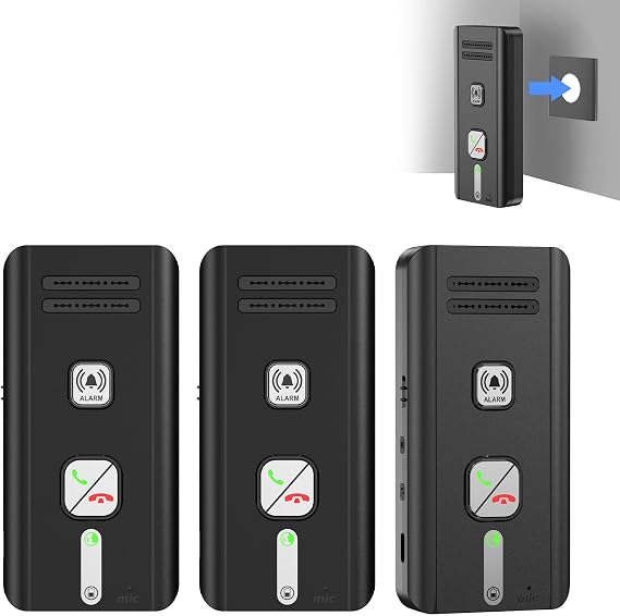 2 Way Intercom for Home 2026 Upgraded, Portable Wireless Intercom System for House with 5 Level Volume and Ringtones Adjustment Rechargeable for Hospital Hotel Office Business 3 Pack(Black)