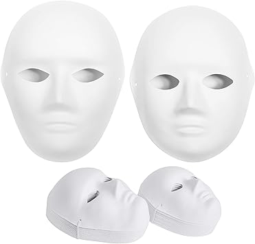 CALPALMY 30 Pack Paper Mache Masks - 2 Sizes for Artistic Projects, Theater, Halloween, Masquerade Parties, Classroom Art