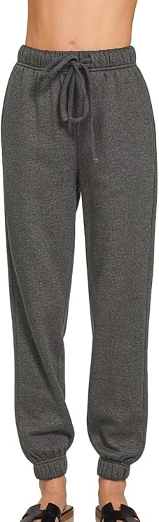 Zenana Women's Fleece Jogger Sweatpants with Pockets