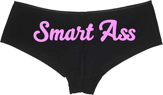 Knaughty Knickers Smart Ass Spoiled Brat Kitten DDLG Black Boyshort Panties