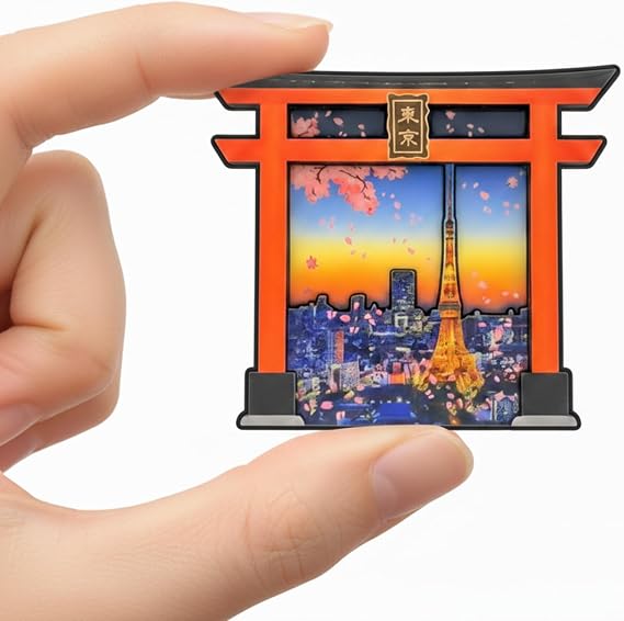Strong Magnetic Fridge Magnet Japanese Style Travel Souvenir Refrigerator Decoration for Fridge Whiteboard Cabinet Locker Flat Magnet Design Torii Gate Tokyo Tower