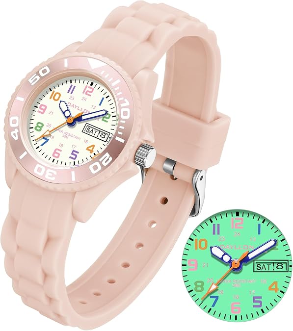 Dayllon Kids Watch for Boys Girls Watches Age 3-15, Child Waterproof Soft Band Wristwatch Time Teaching Easy to Read Kids Presents