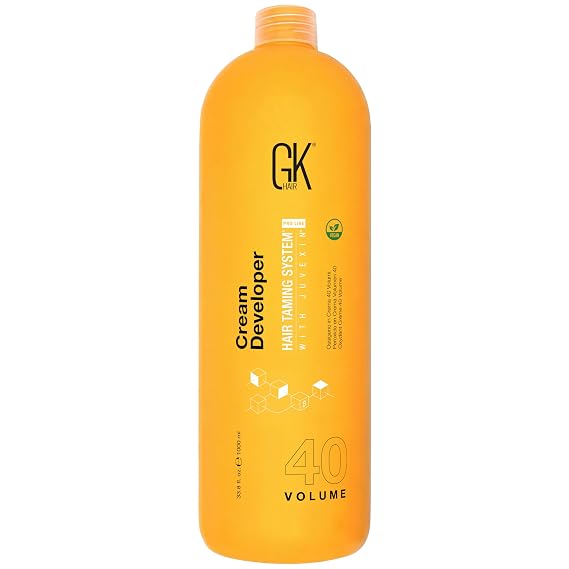 GK HAIR Cream Developer 40 Volume 33.8 Oz - Maximum Lift Color Activator Enhanced Brightness Even Tone - Supports Smooth Looking Hair Controlled Processing