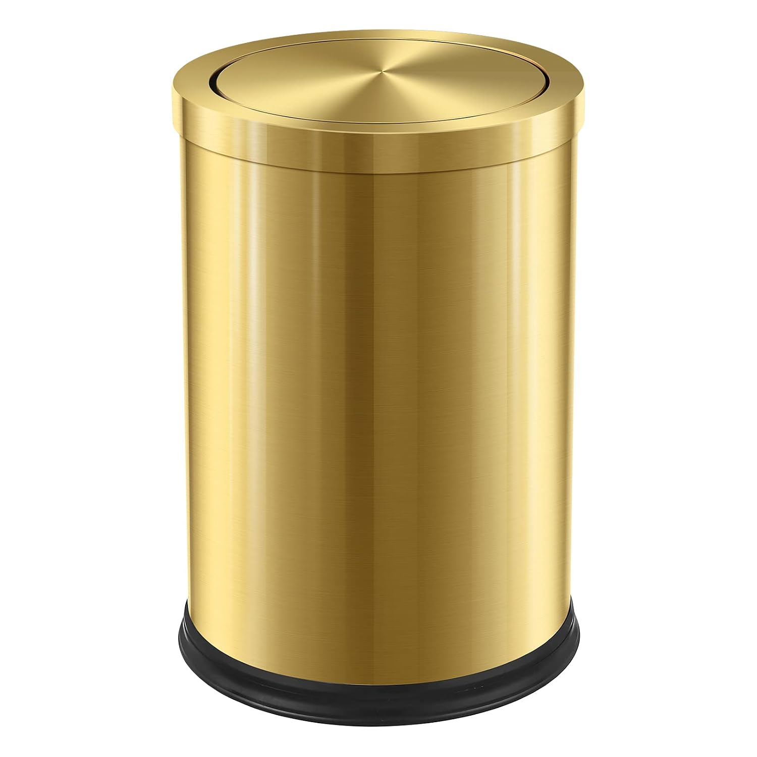 Stainless Steel Gold Trash can with Flipping Lid 2.4gallon Fingerprint-Proof Garbage cans Wastebasket Bin for Kitchen bothroom Living Room Gold, 2.6 Gallon