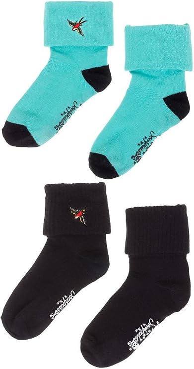 Sparrow Sock Set from Sourpuss Clothing (2 Pairs) Multi-Colored, Adult Size Medium 9-11