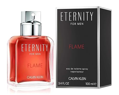 Calvin Klein Eternity Flame Eau De Toilette for Men - With Notes of Amber & LeatherLong Lasting Fragrance 3.4 Fl. Oz