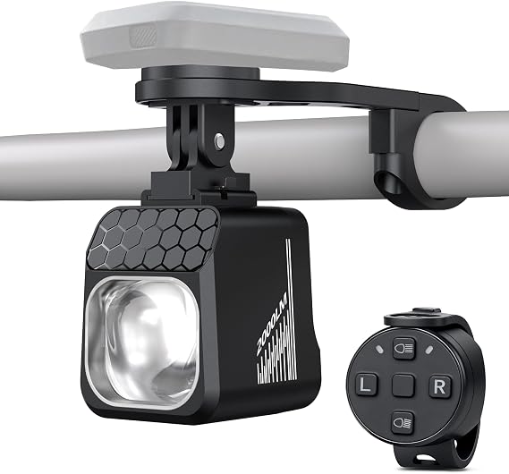 2000 Lumens Bike Headlight, Compatible with Garmin/Bryton, High & Low Beam Anti-Glare Bicycle Front Light, USB-C Rechargeable, Waterproof for Night Riding and Urban Cycling