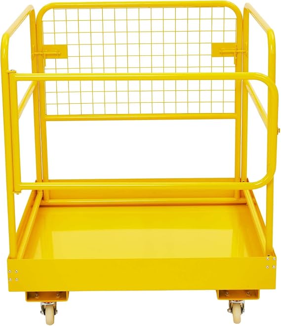Towallmark Forklift Safety Cage, 36"x36" inch Heavy Duty Collapsible Forklift Work Platform,1200LBS Capacity with 4 Universal Wheels, for Most Aerial Jobs