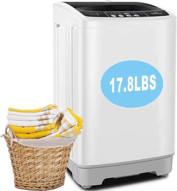 Nictemaw Portable Washing Machine, 17.8Lbs 2.4 Cu.ft Turbo Wash, 350W Pump