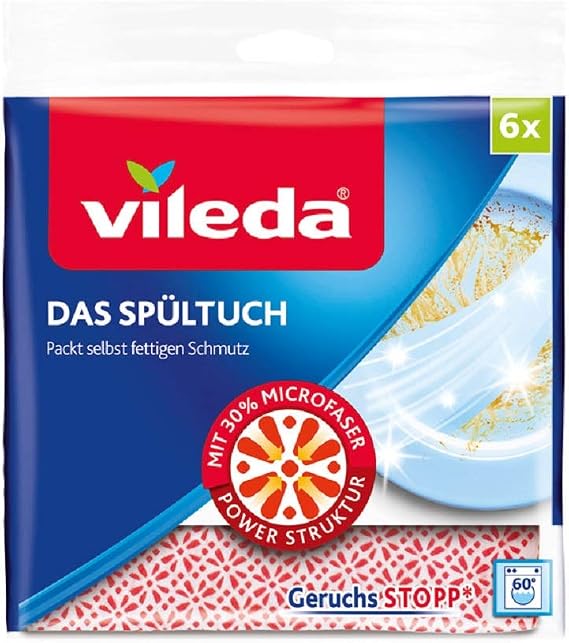 Vileda Dish Cloth 34 x 34 cm Pack of 6