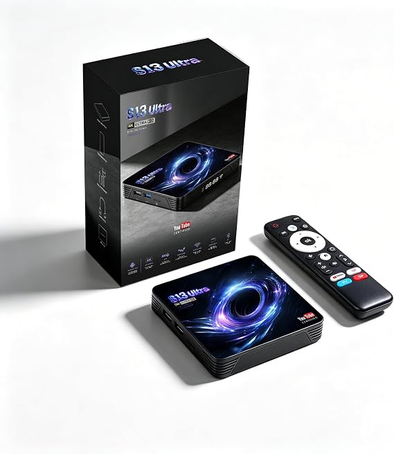 Android TV Box 14.0, YouTube Certified 4K 4GB/32GB RK3539 10/100M Ethernet