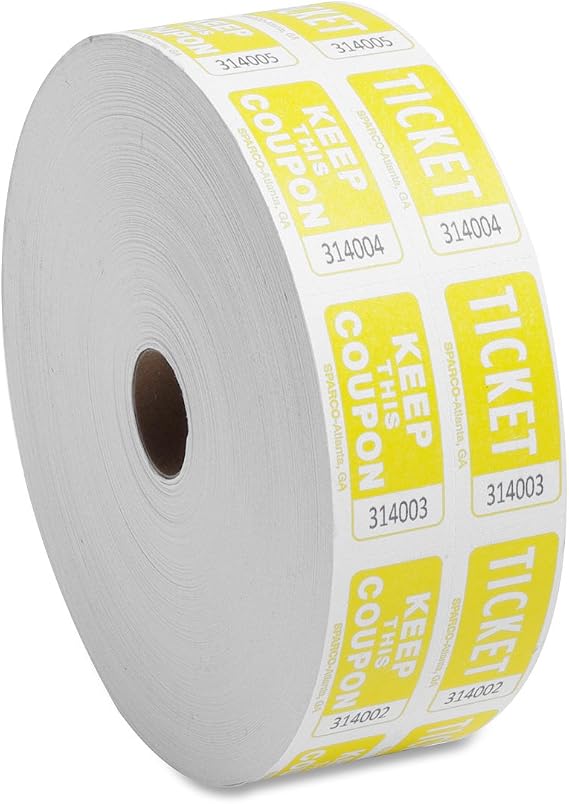 Sparco Roll Tickets - Yellow - 2000/Roll