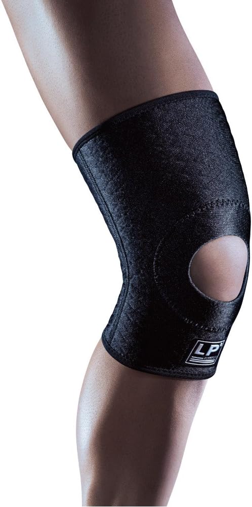LP 708CA Extreme Knee Support Compression Sleeve - Breathable CoolPrene Athletic Brace Knee (Black - Size S)