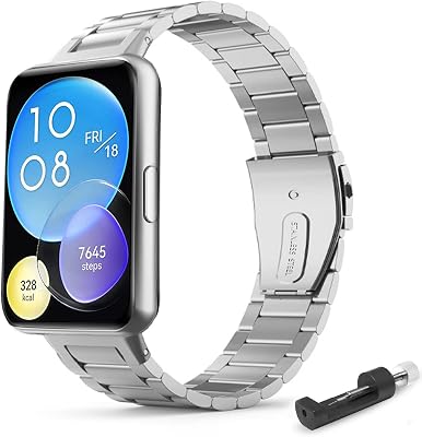 Stainless Steel Quick Release Watch Band Compatible with Huawei Watch Fit 2
