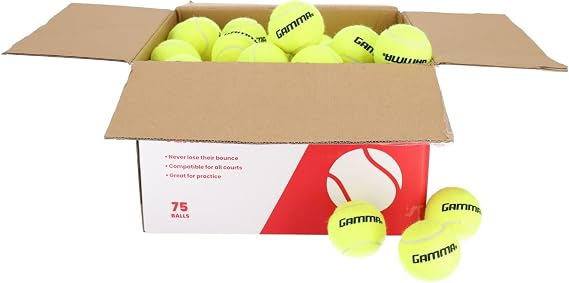 Gamma Sports Pressureless Tennis Balls Box - Ideal for Practice, Teaching, and Training with High-Visbility Felt - Indoor and Outdoor Court Play - 48 and 75 Pack Sizes