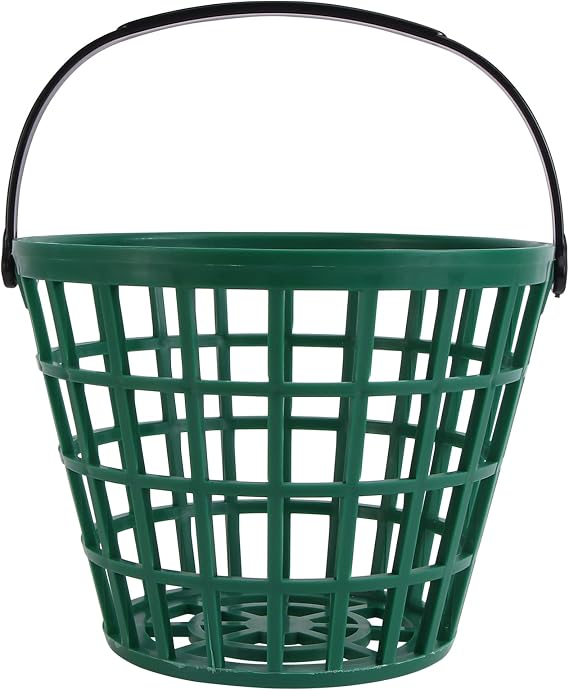 YARNOW Golf Ball Basket with Handle Nylon Golf Ball Container Golf Ball Bin (Green, Golf Balls are Excluded)