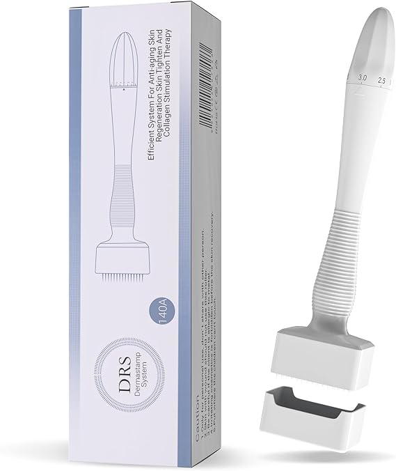 Derma Stamp 140 Titanium Microneedling Stamp Adjustable dermastamp 0-3mm Derma Roller Microneedling Pen for Hair Growth Face Skin Care DRS140A