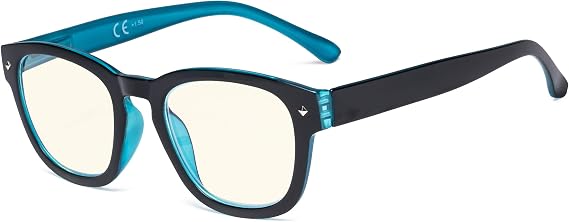 Eyekepper Blue Light Filter Reading Glasses - UV420 Protection Computer Reader Eyeglasses - Black-Blue +0.50