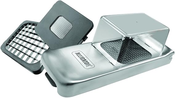 Alligator Vegetable Chopper with Container | Food, Salad, Veggie Dicer, Manual Onion Chopper Vegetable Cutter | 3 Stainless Steel Blades Included | Perfect for Kitchen Prep