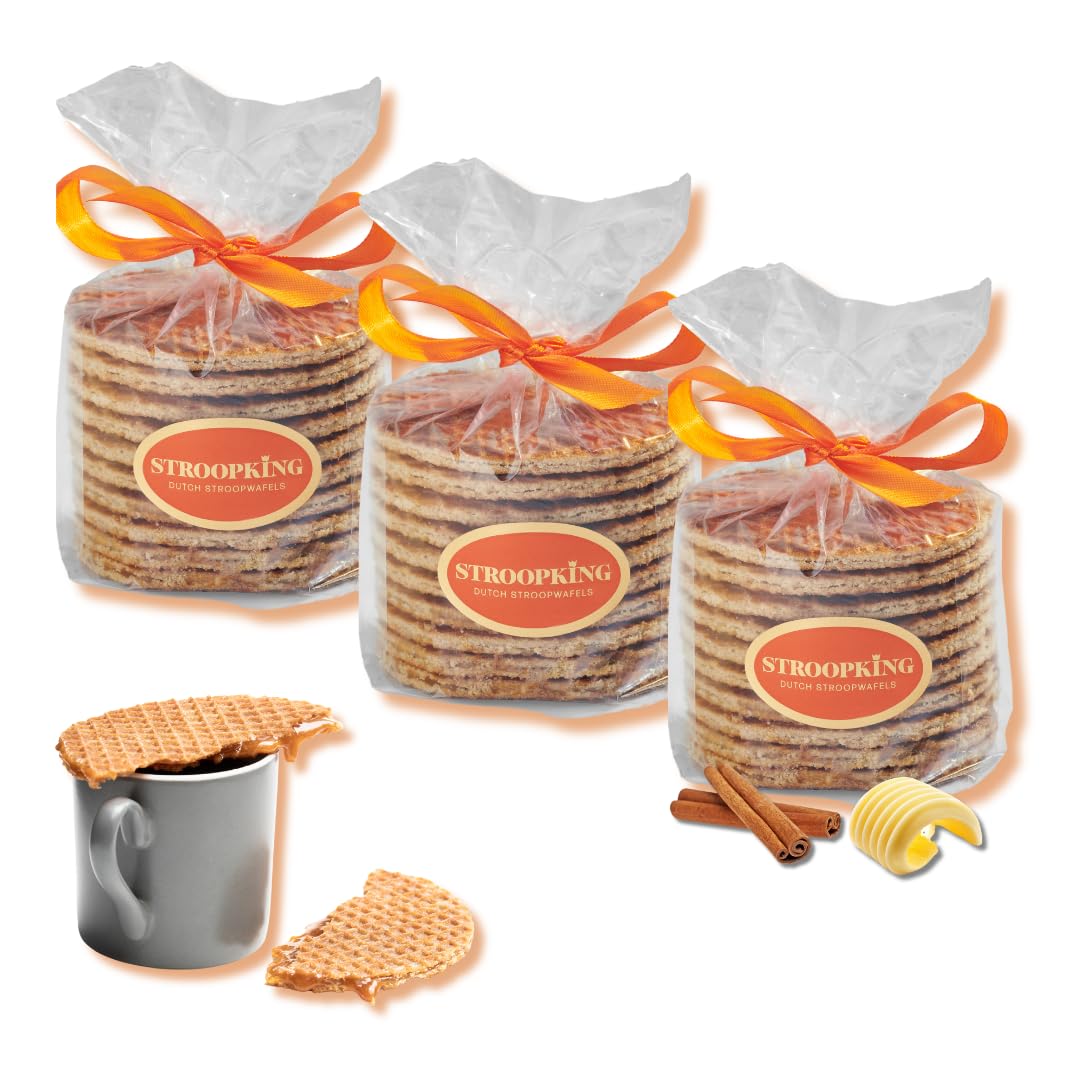 30 Freshly Baked Stroopwafels - Authentic Dutch Caramel Waffles with Real Butter and Smooth Caramel, Made in the Netherlands