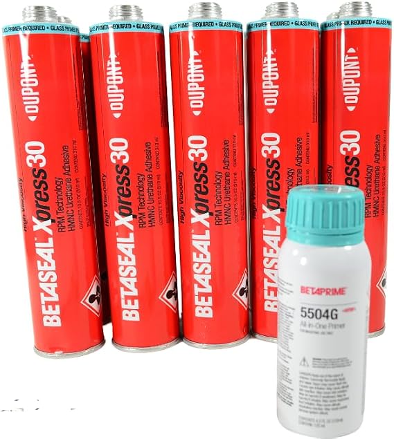 Xpress 30 Advanced-Cure Auto Glass Urethane, Adhesive Sealant 10 Tubes (Case Pack with 4.2oz Bottle of Primer)