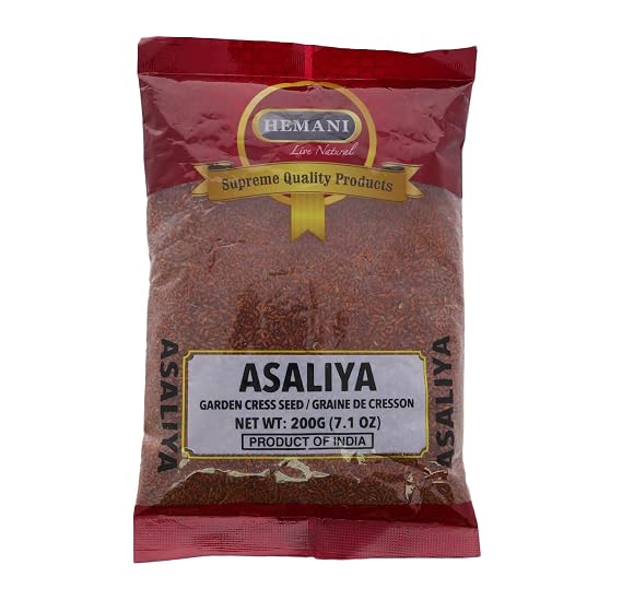 Hemani 100% Pure Garden Cress Seeds - Lepidium sativum - Halim Aliv - Rashad Seed - 200g (7oz) - Cress Sprouting & Microgreens Seeds