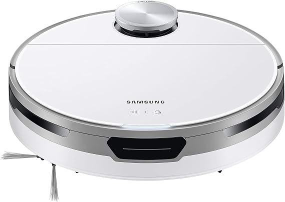 SAMSUNG Jet Bot Robot Cordless Vacuum Cleaner w/ Intelligent Power Control, Precise Navigation, Multi Surface Cleaning for Hardwood Floors, Carpets, Rugs, Anti Hair, VR30T80313W/AA, White