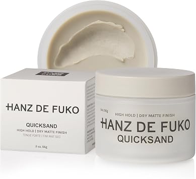 Hanz de Fuko Quicksand   Premium Men s Hair Styling Wax & Dry Shampoo Combo   High Hold, Ultra Matte Finish   Certified Organic Ingredients, 56g