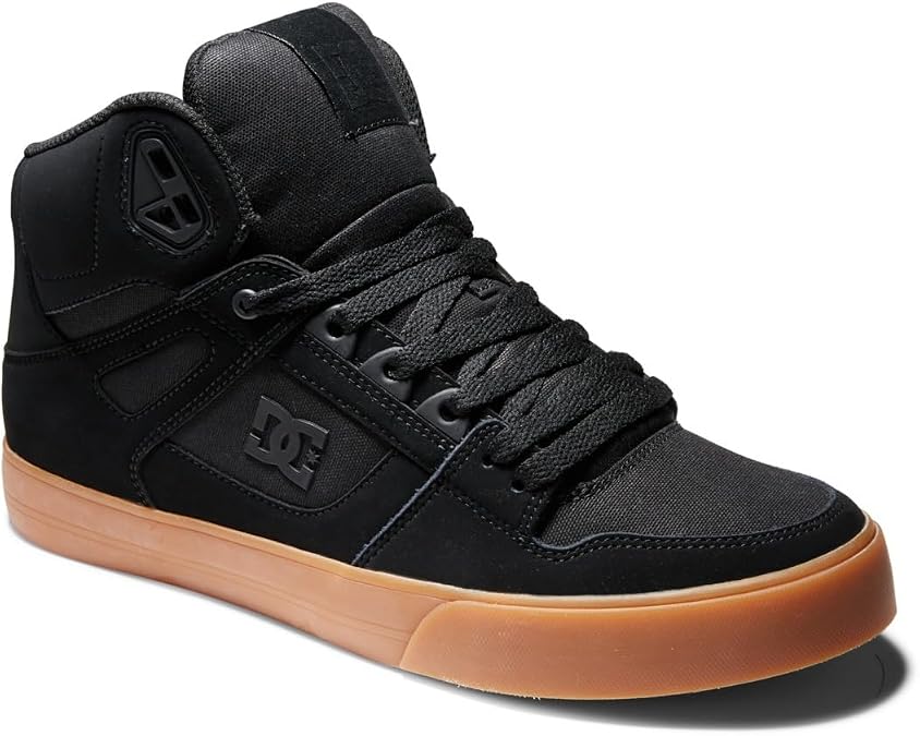 DC Shoes Men's Pure High Top Trainers Skate Shoe Black White Blue