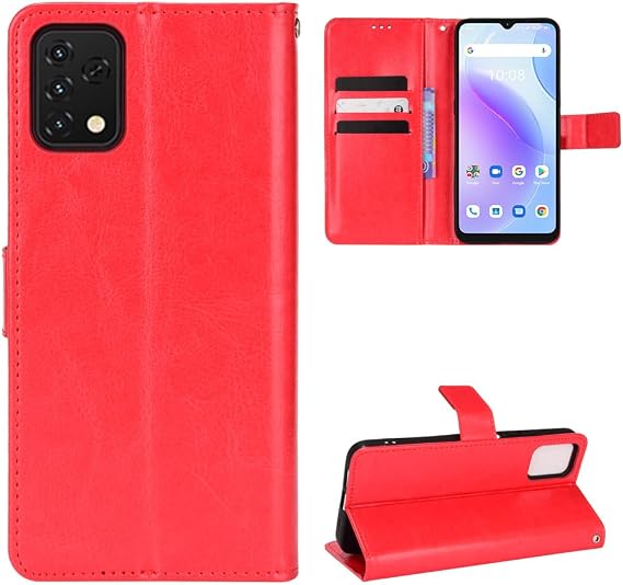 Case for Umidigi A11S Leather Case,Case for Umidigi A11S Case Cover,Flip Leather Wallet Cover Case for Umidigi A11S Case Red