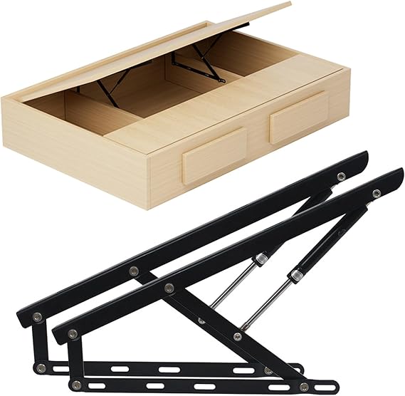 2 Pack Pneumatic Bed Lift Mechanism, A Pair Load-Bearing Storage Bed Pneumatic Lever Platform, Heavy Duty Gas Spring Storage Kit for Box Bed, Sofa, Space Saving DIY Project Lifter Hardware(750mm)