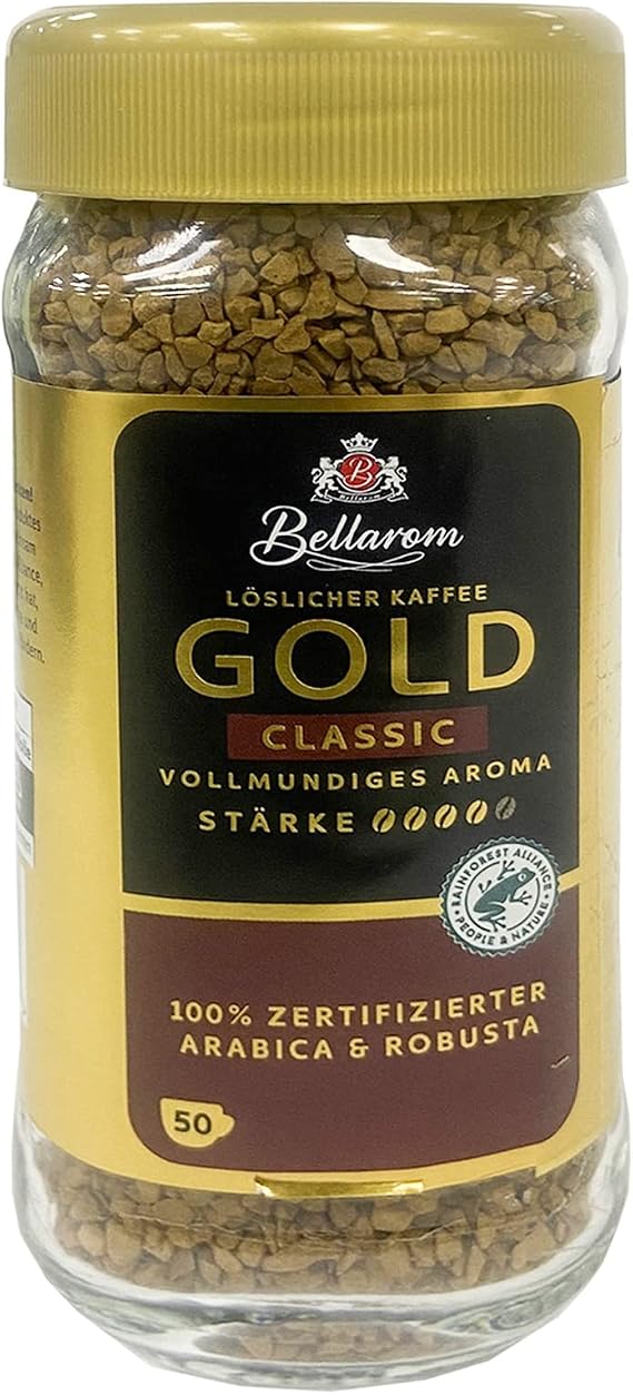 Bellarom Instant Coffee GOLD Classic Freeze-dried in Glass Bottle - 1 Pack of 100g