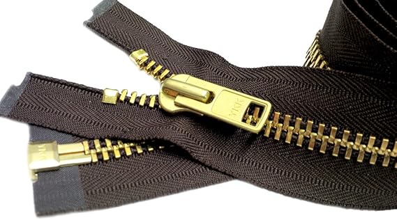 YKK 30" Extra Heavy Duty Jacket Zipper YKK #10 Brass Separating ~ Color 570. Brown (1 Zipper/Pack)
