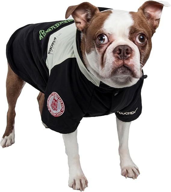 TOUCHDOG 'Mount Pinnacle' Waterproof and Windproof Fashion Designer Insulated Pet Dog Coat Ski Jacket Hooded Raincoat, X-Small, Black