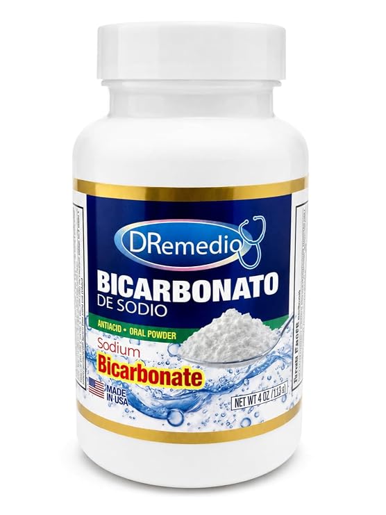DRemedio Bicarbonato De Sodio (Sodium Bicarbonate) Powder for Oral Use Antiacid Oral Powder Food Grade Fine Powder Pure Natural Formula for Digestive Care (4 Ounce (Pack of 1))