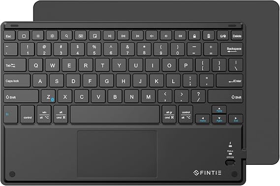 FINTIE Ultrathin Wireless Bluetooth Keyboard with Touchpad for iPad Tablets | For iOS, Samsung Galaxy, Nexus and Other Android and Windows Device, 4mm Slim Design, Built-in Multi-touch Trackpad