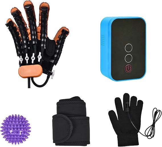 Rehabilitation Robot Gloves Finger Training, Finger Exerciser Hand Strengthener Finger Orthosis, for Long-Term Relief Finger Cramps(Size:XL code,Color:right)