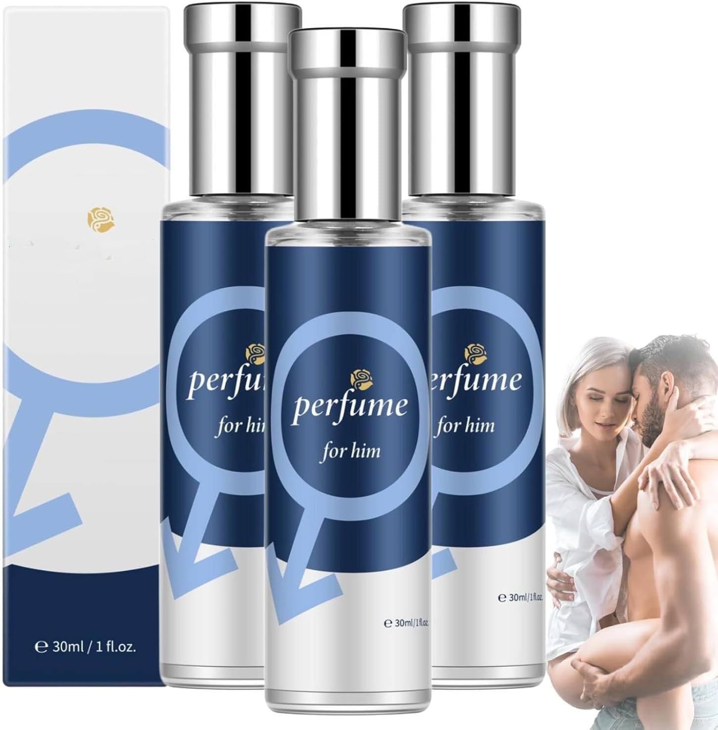 Pheromone Perfume for Men, Hypnosis Cologne for Men, Men's and Women's Interesting Sex-Perfume, Long Lasting Romantic Perfumes Spray, Pheromone Infused Essential Oil Perfumes (30ml, 3PC)