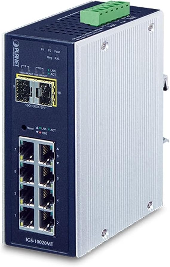 Planet IGS-10020MT: Industrial 8-Port 10/100/1000T + 2-Port 1G/2.5G SFP Managed Gigabit Switch