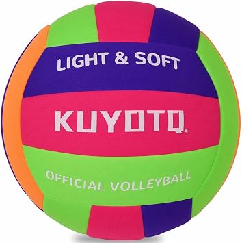 KUYOTQ Soft Indoor Volleyball Lite for Indoor Practice Volley Super Soft and Lite Safe Sport Gear Fabric Volleyball for Kids Youth Women Adult Beginners, Perfect for House Training Games Volley Ball