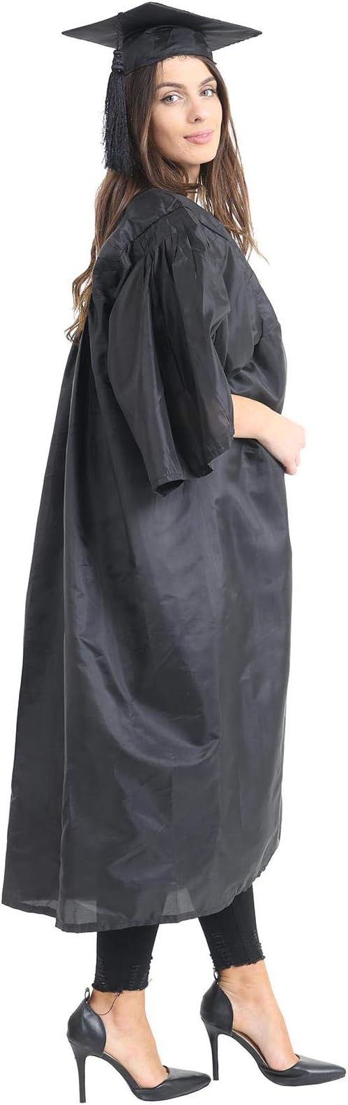 Bachelor Ba Graduation Gown Mortarboard Cap University Pleated Robe Womens Mens