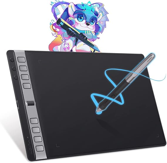HUION Inspiroy 2 Large Drawing Tablet with 3-Group 8 Customized Express Key | 10.5x6.56" Art Tablet with Scroll Wheel, 8192 Pen Pressure, Graphics Tablet for Drawing, Design, Works with Mac/Windows/Linux