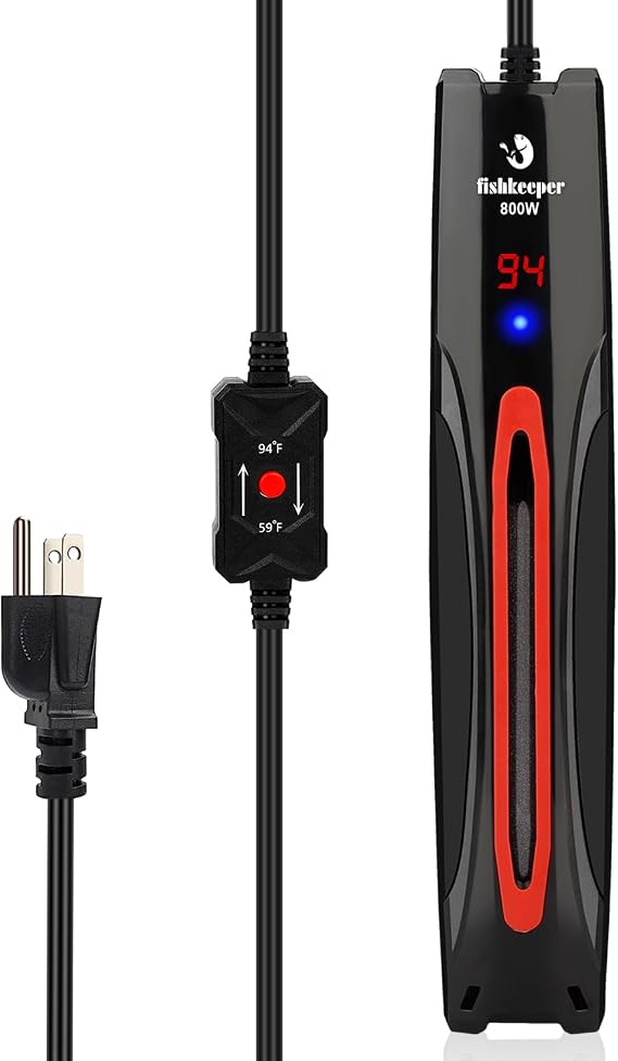 fishkeeper 800W Adjustable Submersible Aquarium Heater, 40-220 Gallon