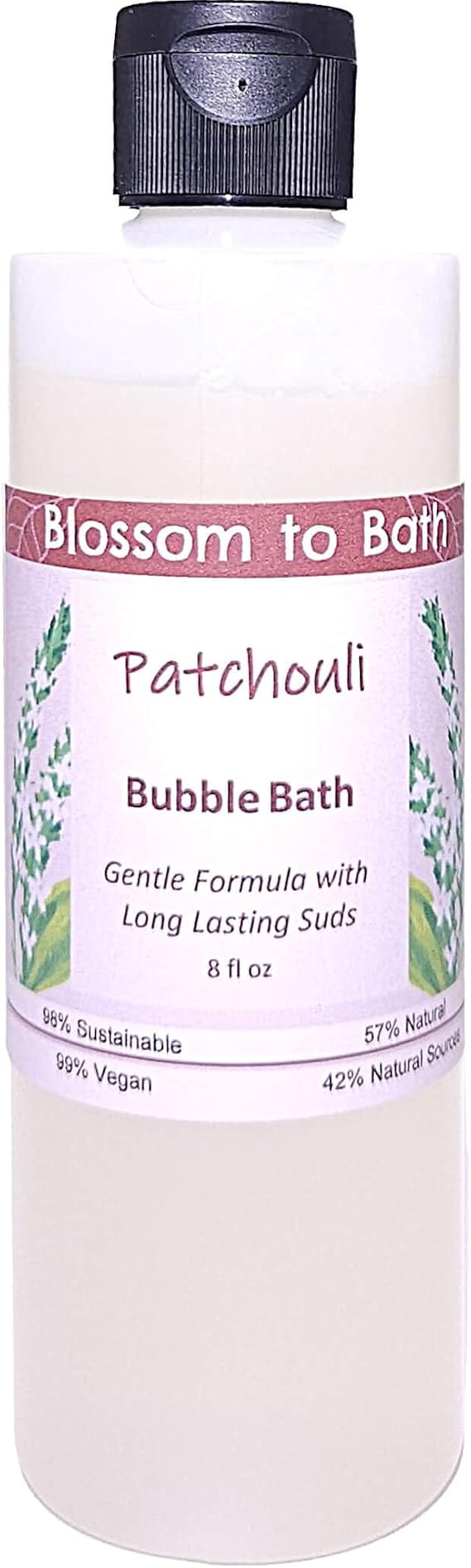 Patchouli Bubble Bath (8 Ounce) - Pure Essential Oil Fragrance - Creates A Tub Full of Lasting Bubbles with a Woodsy Exotic Scent