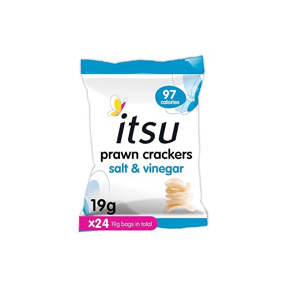 Itsu Grocery Salt & Vinegar Prawn Crackers 19g (Pack of 24)